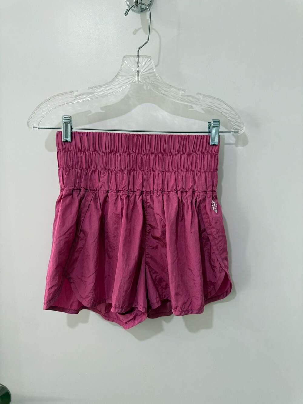 FP Movement Free People The Way Home High Rise Pull-On Athletic Shorts Dark Pink